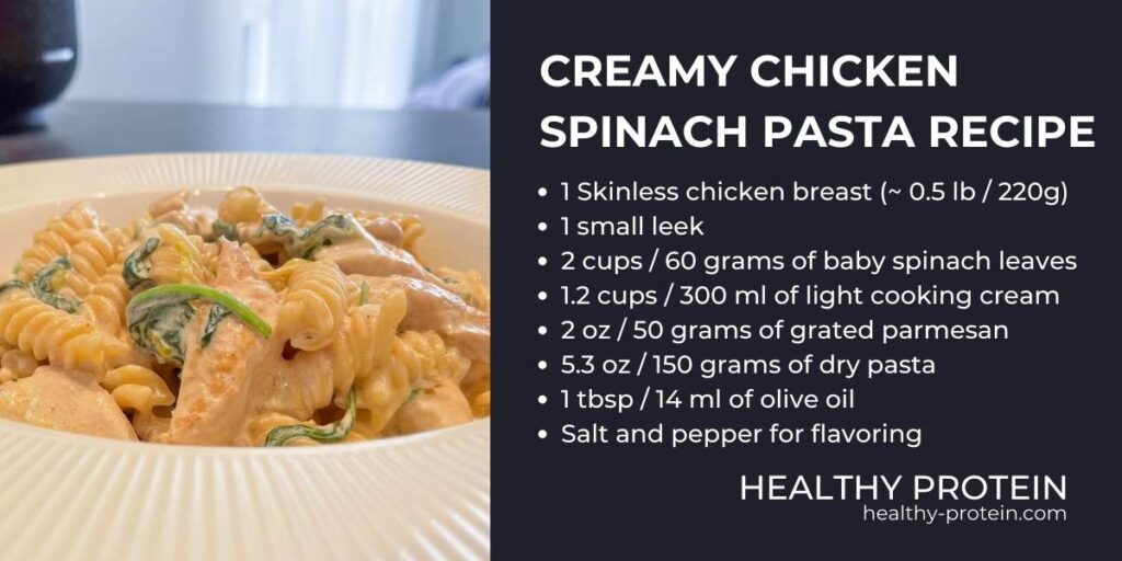 Easy Creamy Chicken Spinach Pasta Recipe 15-Minute Meal