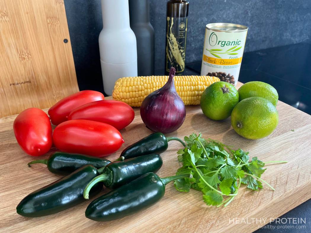 Ingredients for Black Bean Salad or Salsa best Mexican salad mexican food taco dip salsa