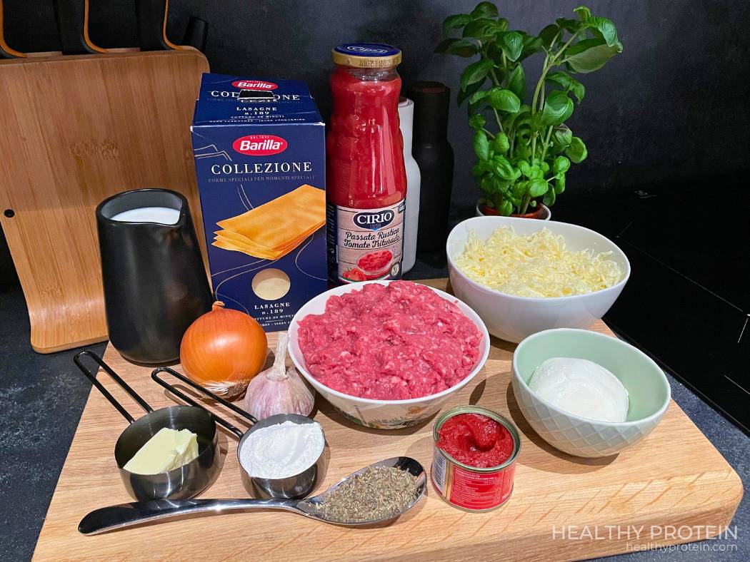 Easy Homemade Lasagna Recipe ingredients for 4 people