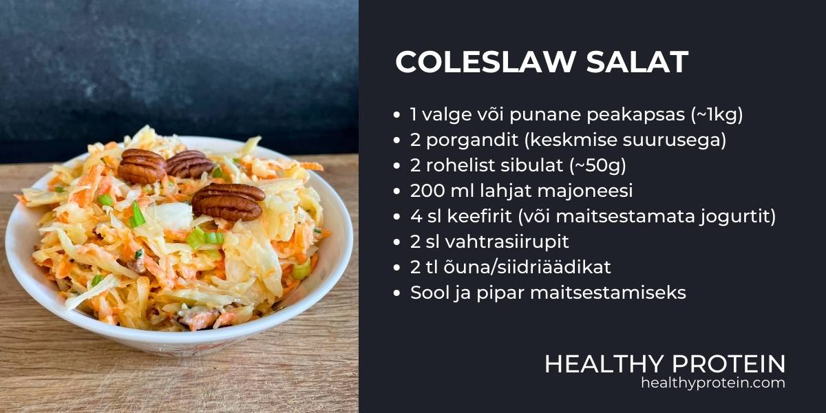 coleslaw salat retsept - parim kapsa porgandi salat