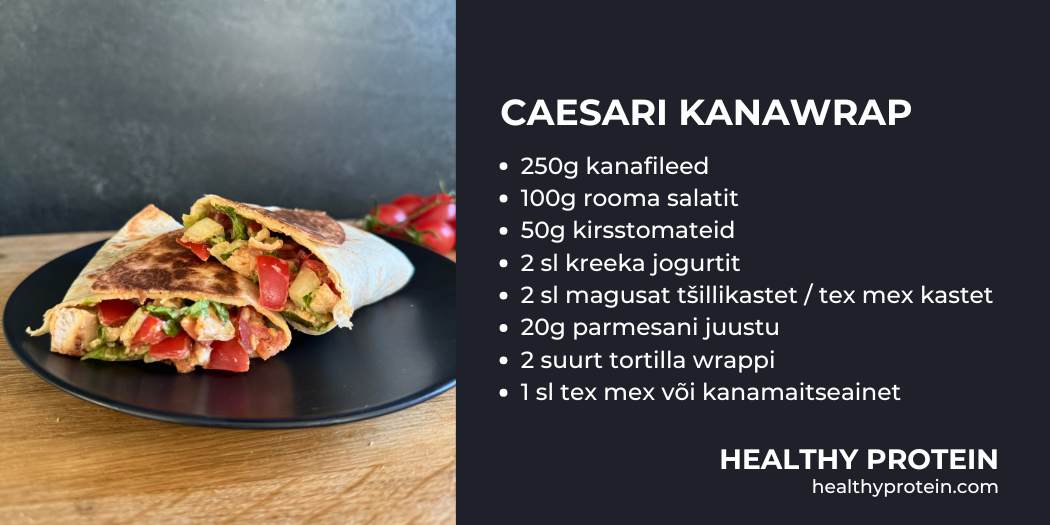 caesari kanawrap - tortilla retsepti koostisosad