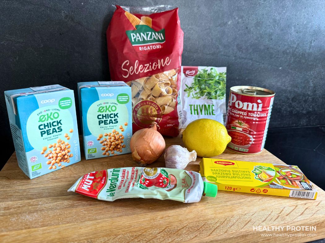 kikerhernepasta koostisosad